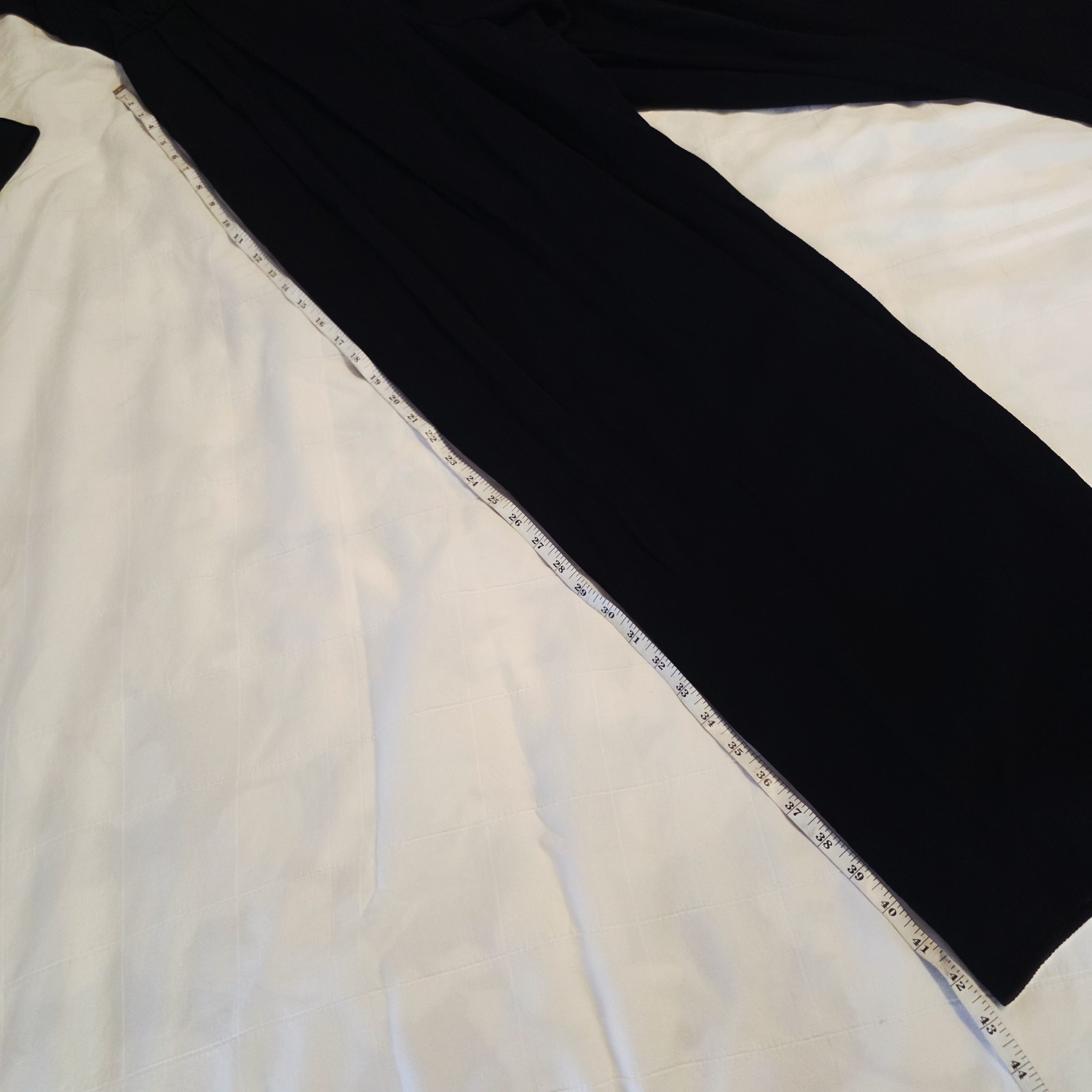 VTG Caroline Roehm Dark Navy Jumpsuit Lined Deep V Wide Leg Long Sleeve 29 Waist