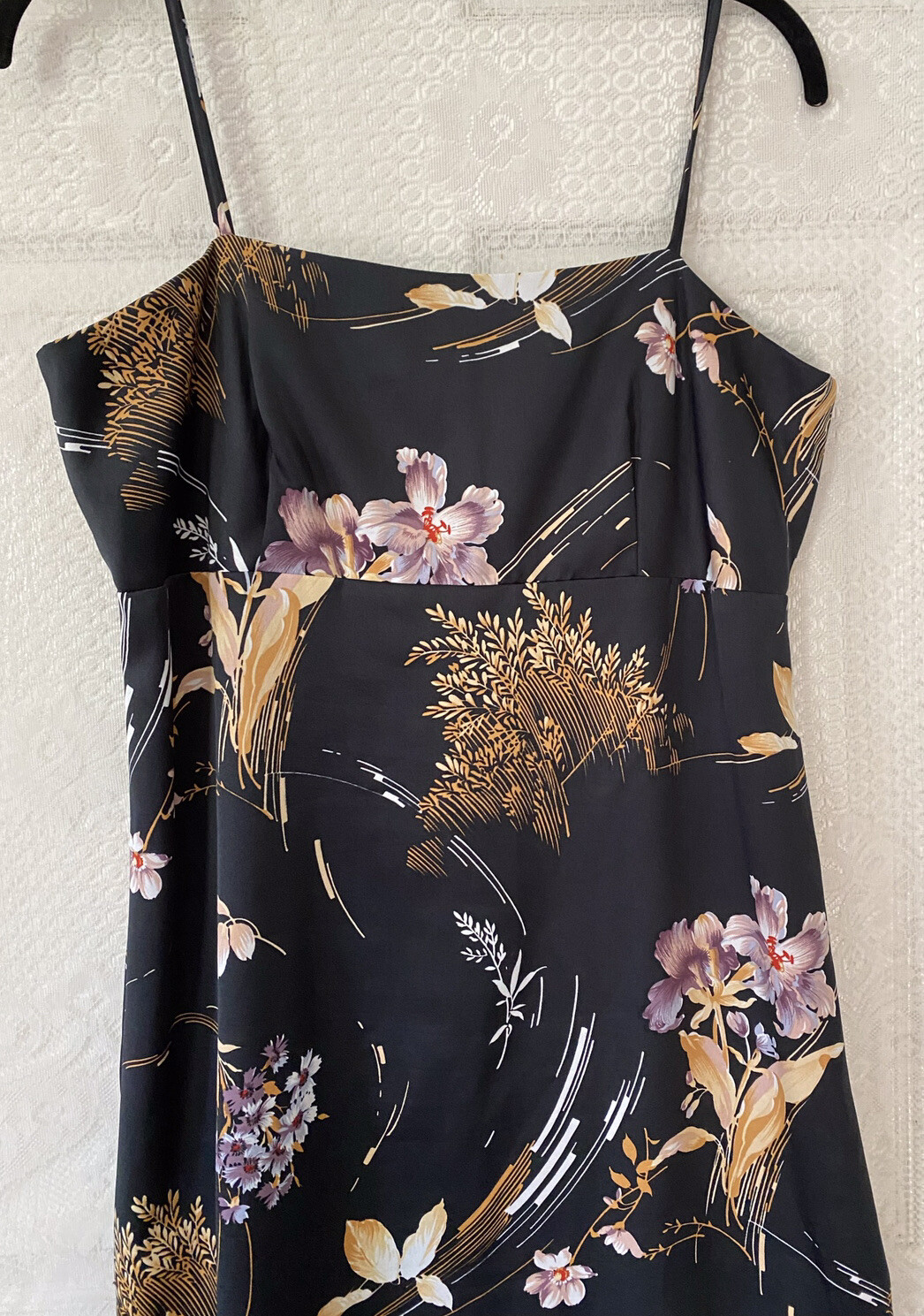 Vintage Black Floral Mark Christopher Altogether Hawaii Maxi Sundress Set 14