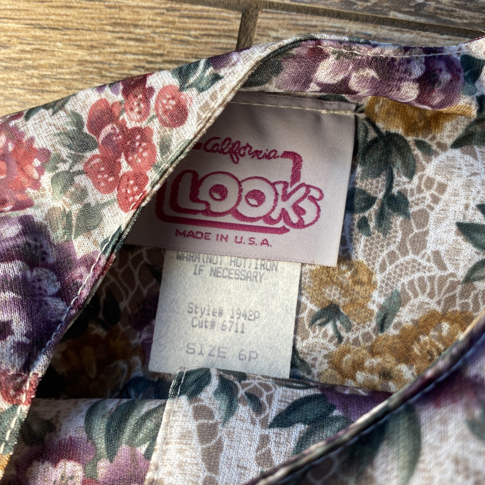 VTG 70s 80s California NEW LOOKS Floral Belted Tea Day Dress AUTHENTIC