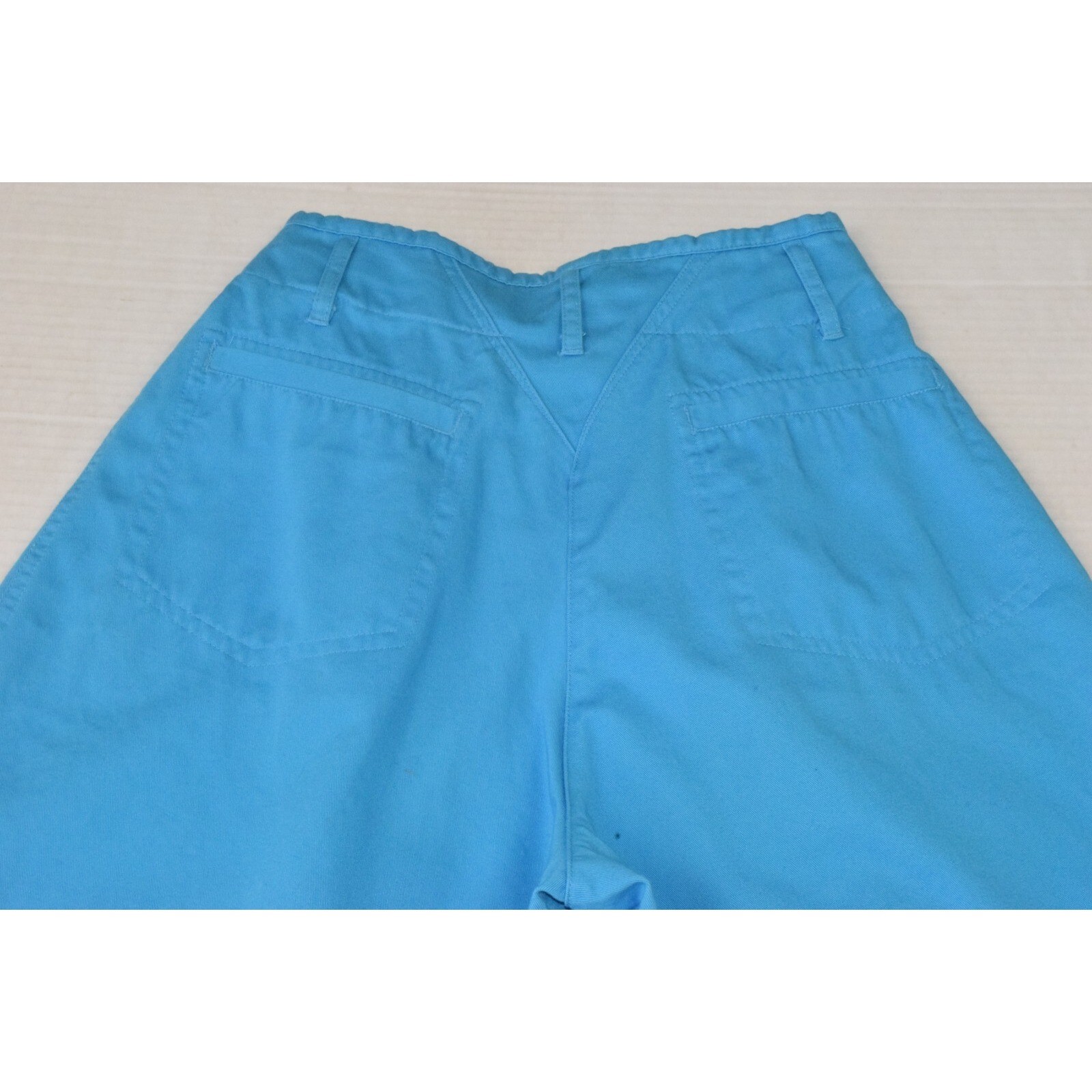 Vintage Shorts Sportables Size 6 90s Sky Blue Ultra High Waist Pleats Cotton