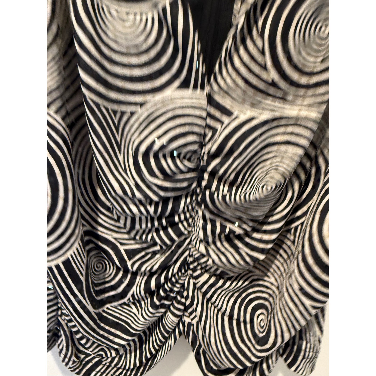 Vintage 90s Tadashi Sequin Zebra Swirl Ruched Sleeveless Top Medium