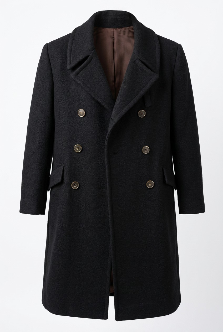 Vintage 50s 60s Wool Overcoat Peacoat Up-To-Date Double Breasted Mid Century Mod