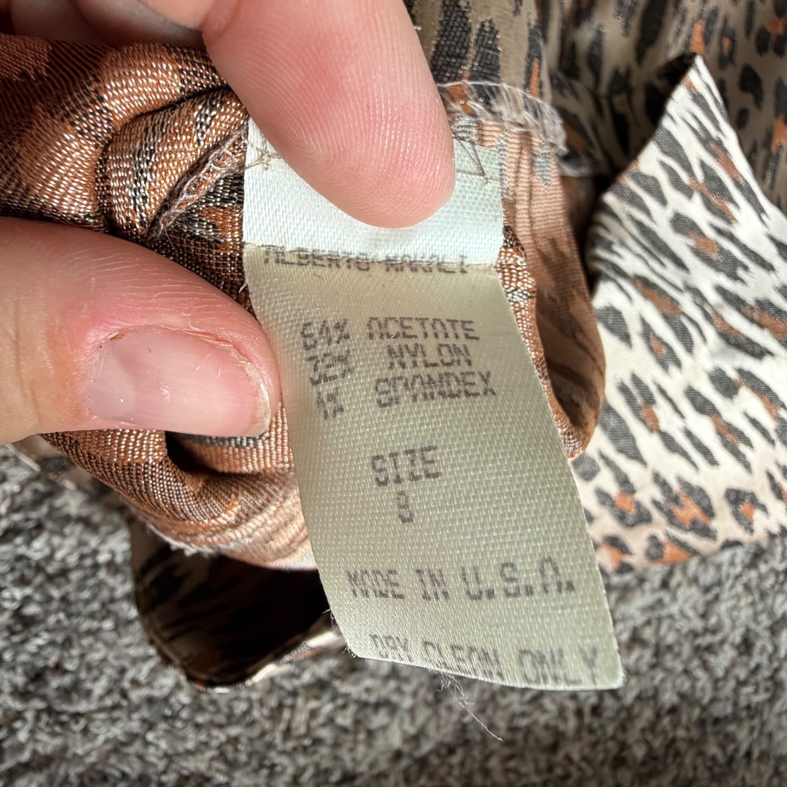 Alberto Makali Cache Vintage Leopard Print Corset Tank Top Metallic Brown Size 8