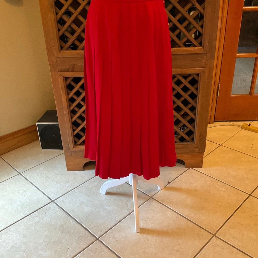 Vintage Hawksley & Wright Dead Stock Pleated Wool Skirt Made in USA medium