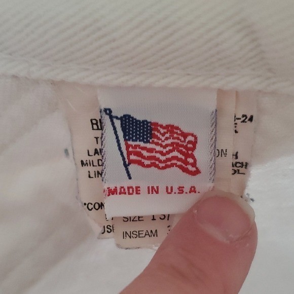 Rockies Vintage Double Yoke Double Button White Jeans Size 13/14 Inseam 36