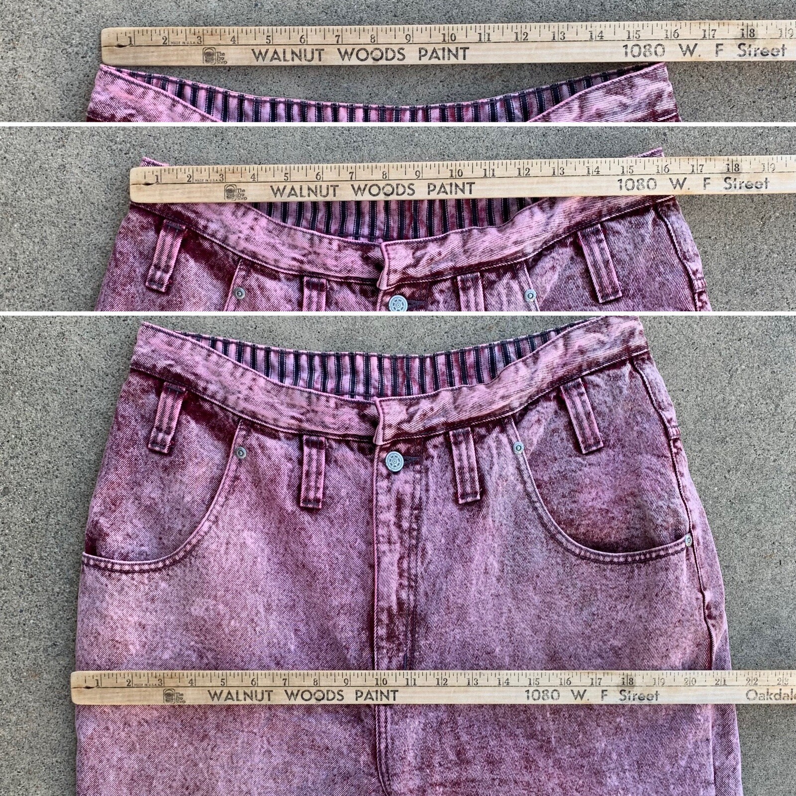 vintage Pepe Jeans acid wash high A waist tapered leg size 12/30 35 waist