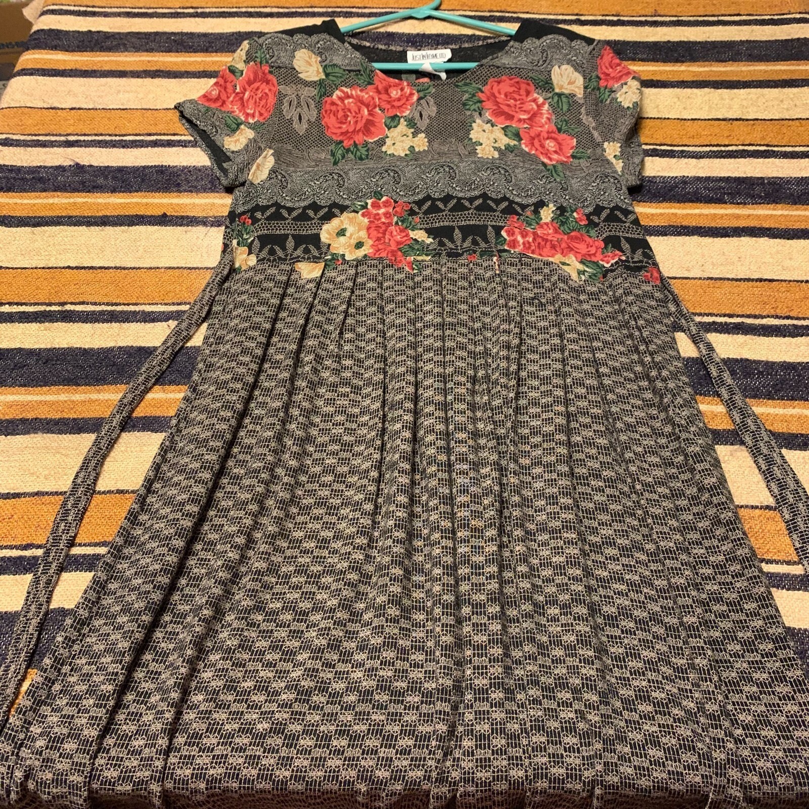 Maxi Dress 8 VTG 90s Floral Mixed Print Grunge Garden Party Floral Modest
