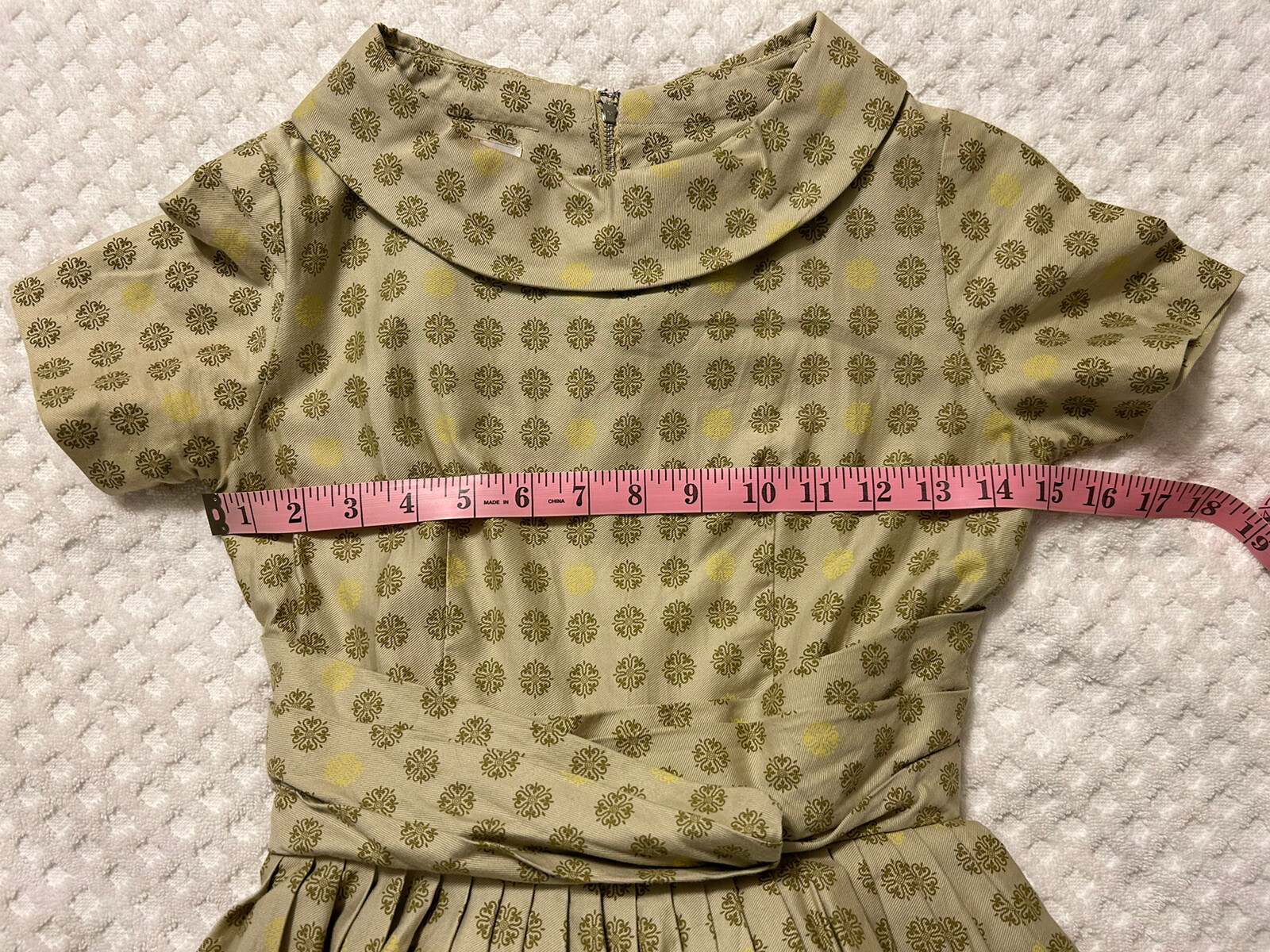 Vtg. 60s Tommy Carol Dress Sz.8 100% Cotton Fit & Flare Metal Zip 30-24-38
