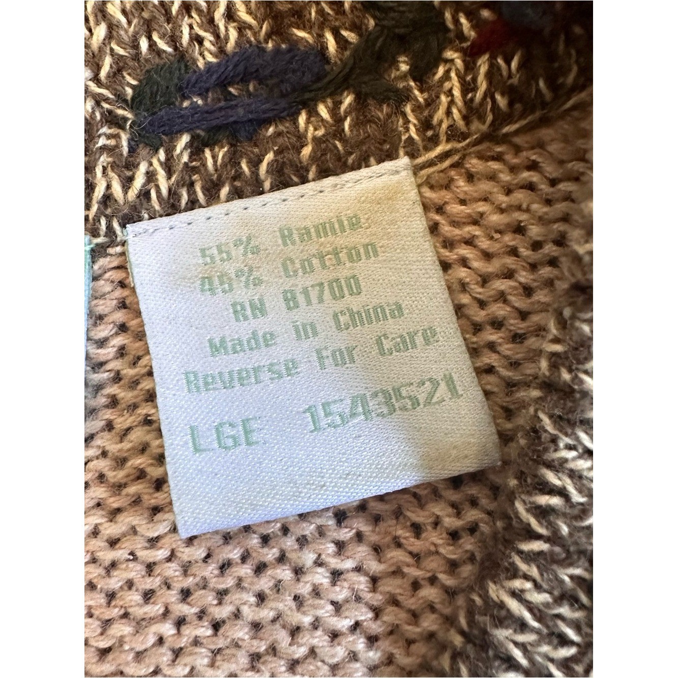 Vintage 220 Hickory Knit Floral Embroidered Sweater Vest LG Fall Cottagecore