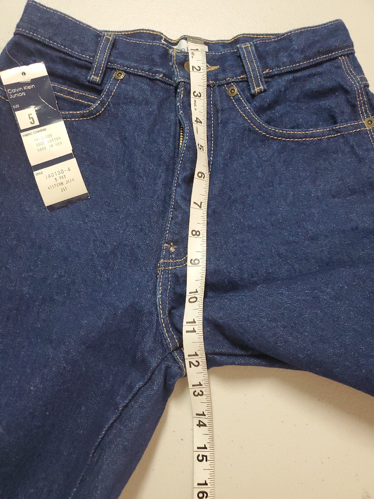 Vintage Calvin Klein High Rise Jeans Blue Mom 80’s Made In USA Logo Size 5 New