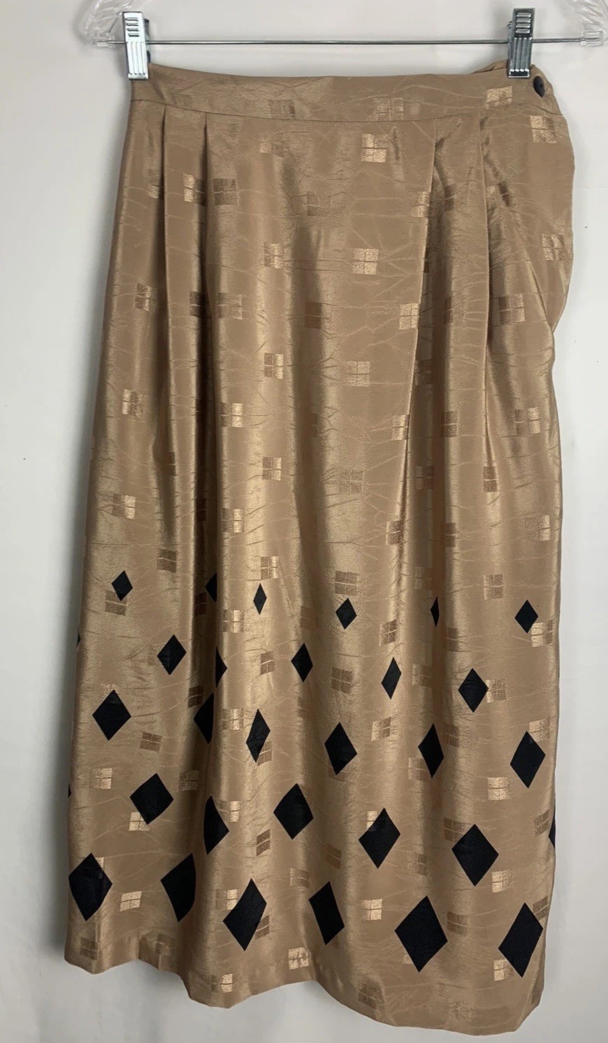 Vintage 80s NWT Two Piece Skirt Set Anthony Sicari Size 12-Black/Tan