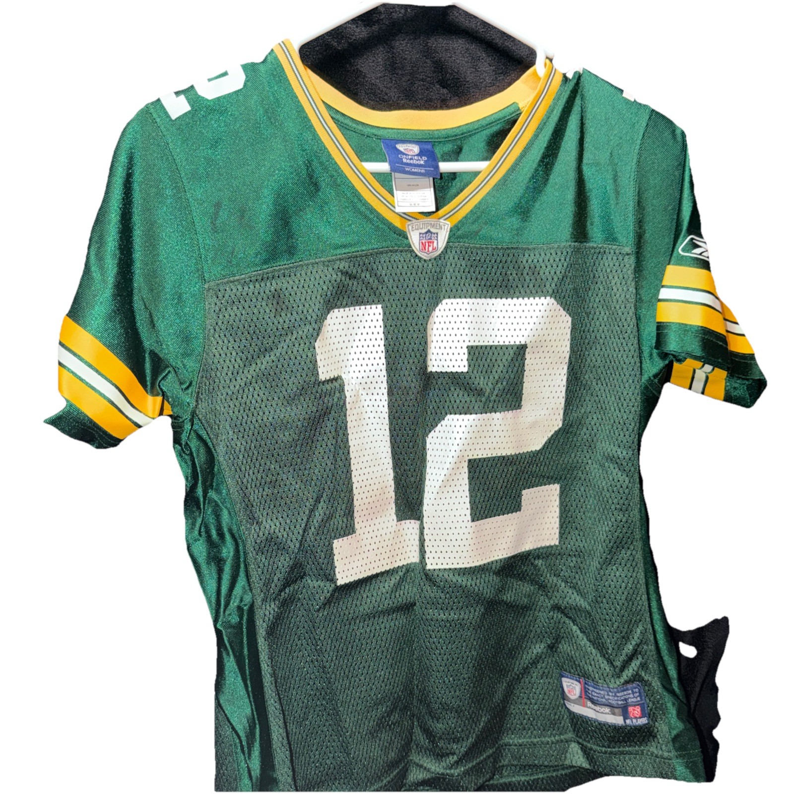 Vintage On The Field Woman’s Med Green Bay Rogers Jersey