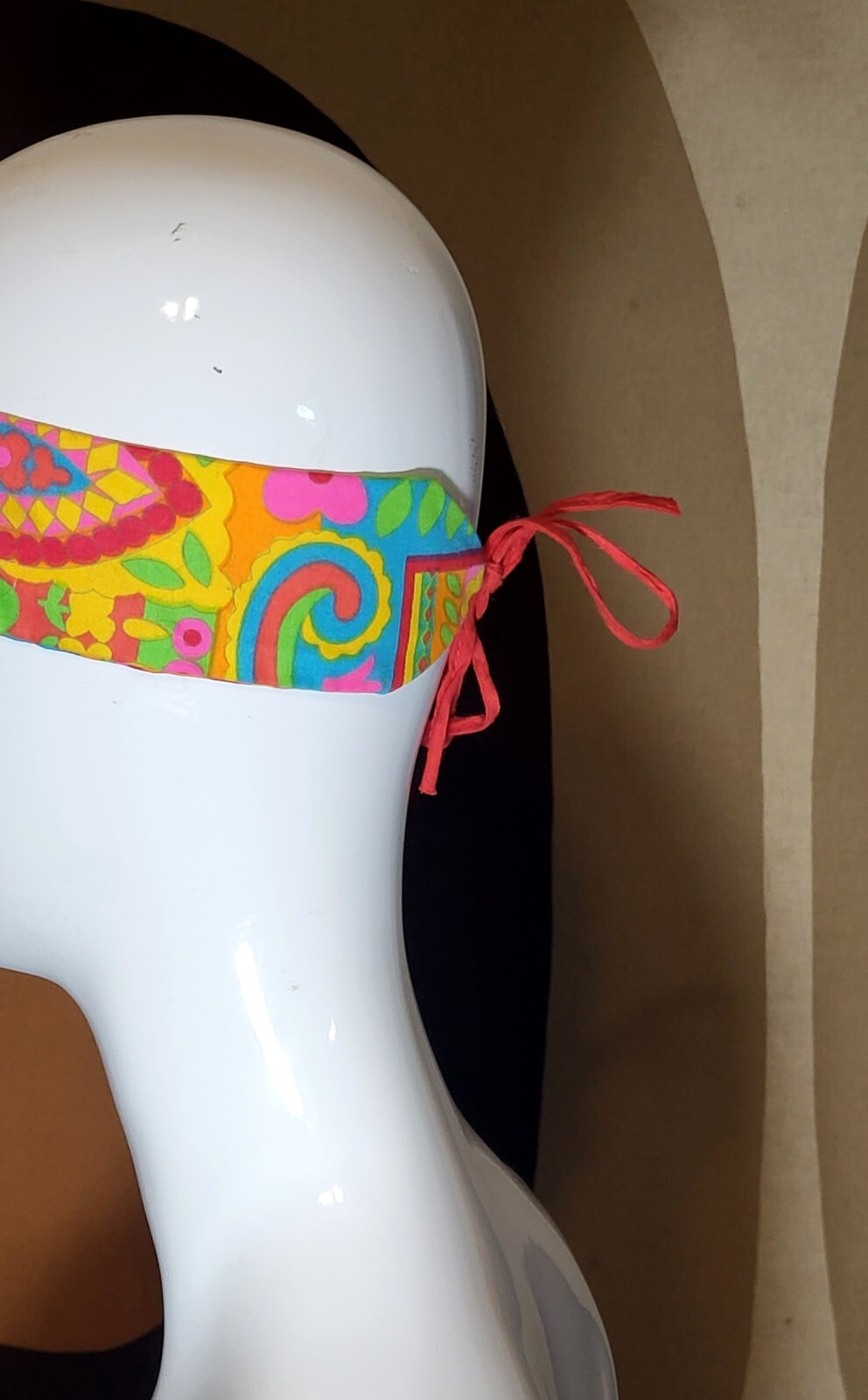 1960’s Handmade Psychedelic Print Headband Hippie Boho VTG