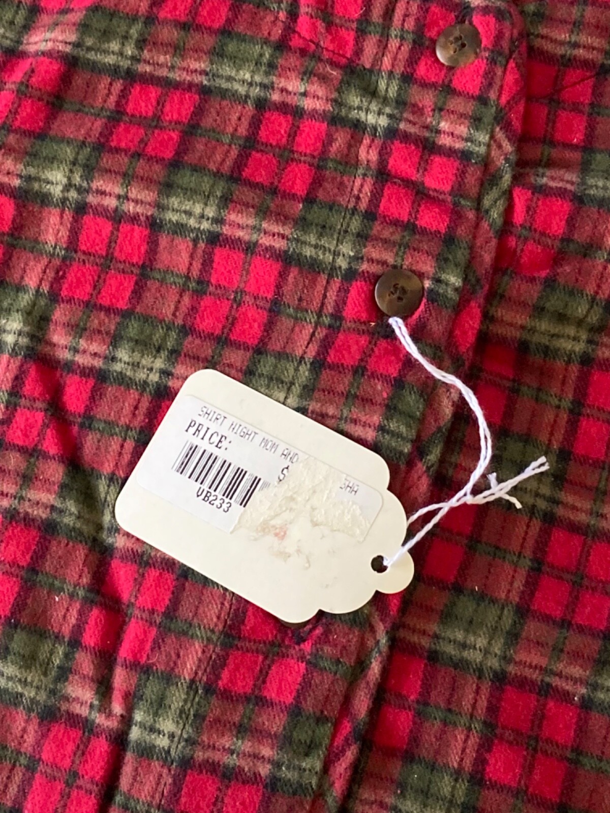 New Vintage Flyshacker Clothing Co Flannel Sleep Shirt Red Tartan Plaid S