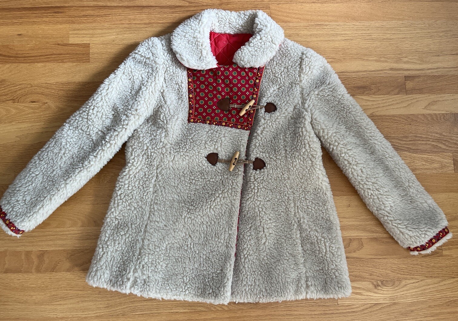Vintage 1970s Faux Sherpa Jacket Hippie 70’s Penny Lane Iconic Flower Child S