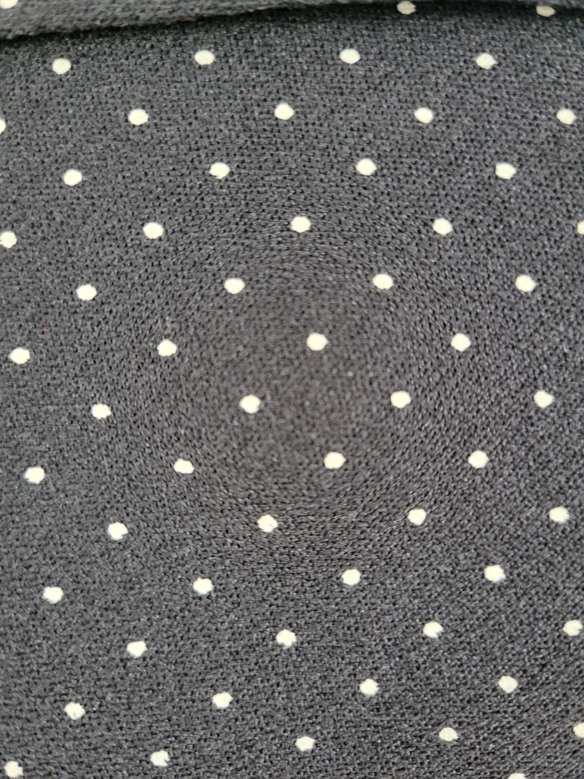 Vtg Earth Angel Dress in Black w Cream Polka Dots/Tie Waist/Pleated Skirt 15/16