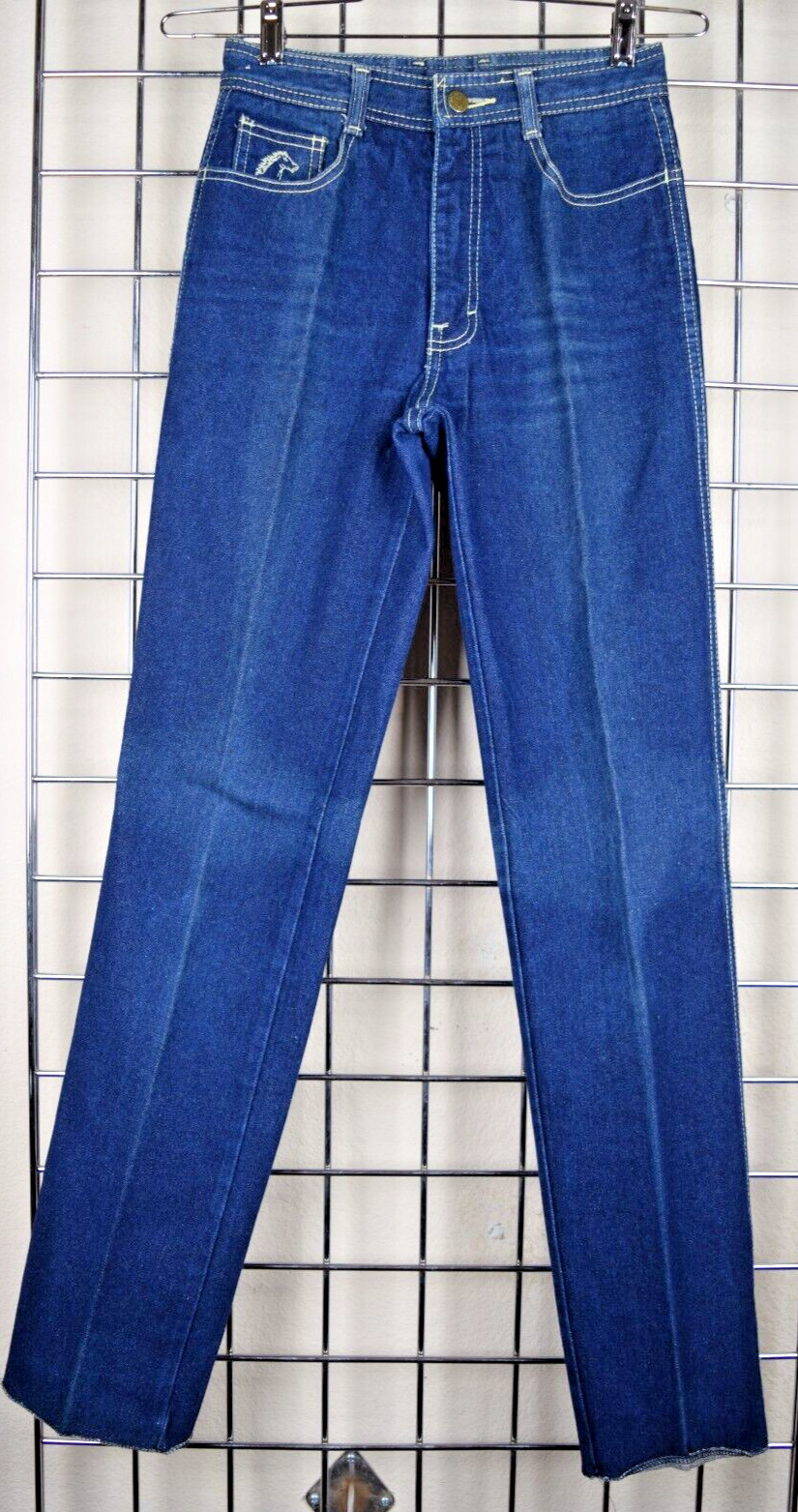 Vintage Jordache Jeans Horsehead Size 26 x 31 70s Indigo White Stitch High Waist