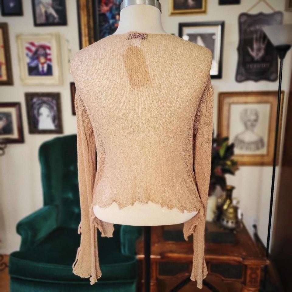 Classic Cream Knit Cardigan by Purp7e Vintage Y2K Early 2000s Bell Sleeve Cute