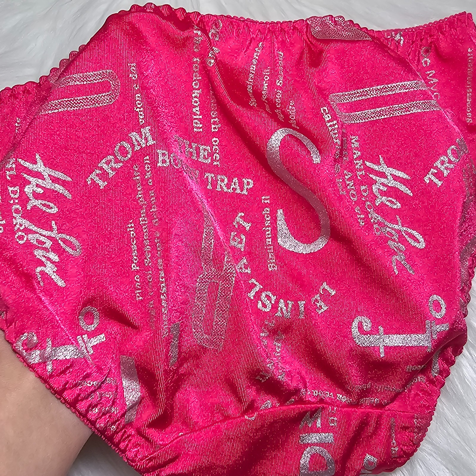 VTG Silky Panty Hot Pink Bikini Sissy Nylon Elastane Brief Size Small Hip 32-36″