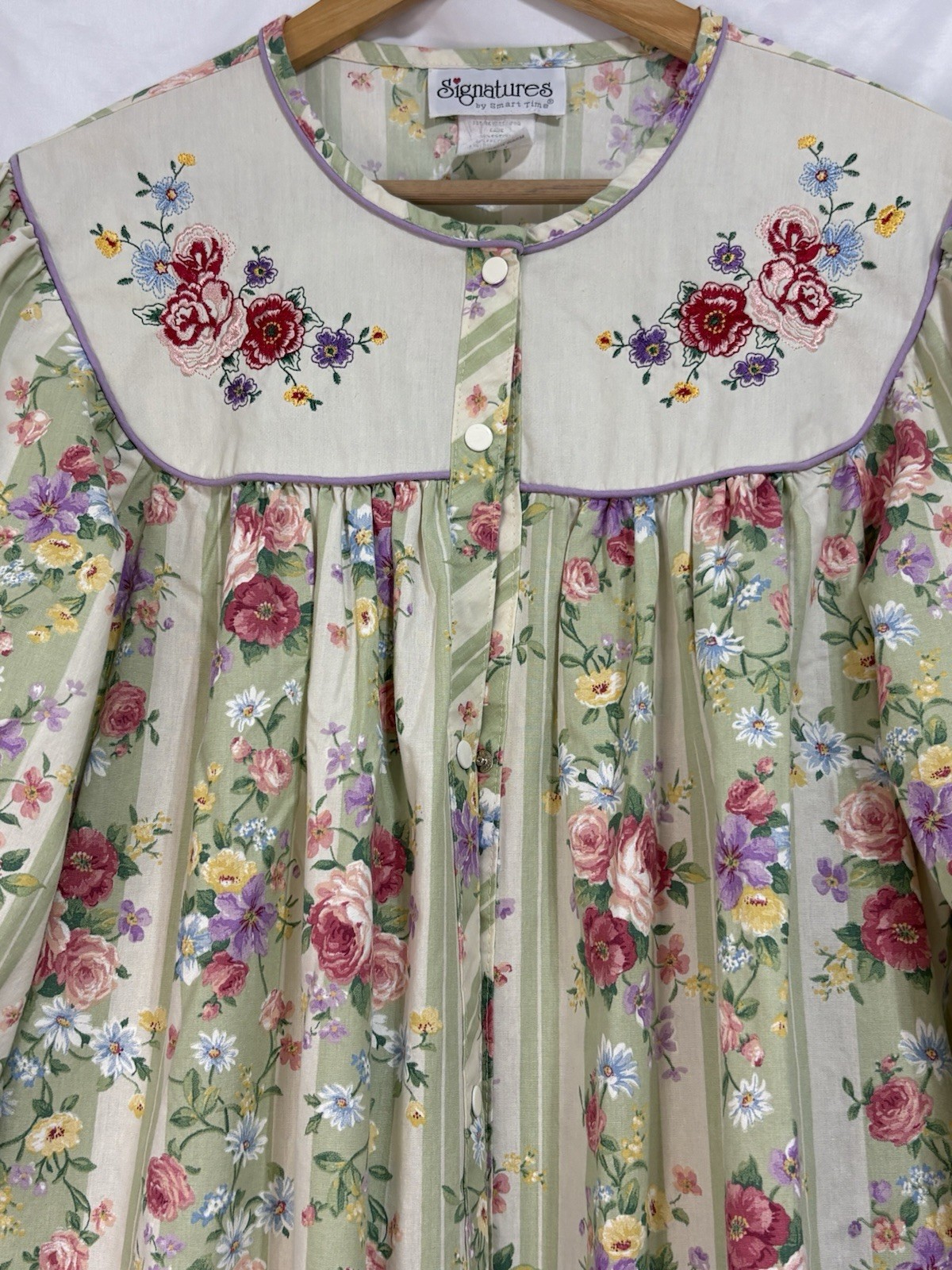 Signatures By Smart Time Vintage Floral Nightgown W Sz 1X Cottagecore Country