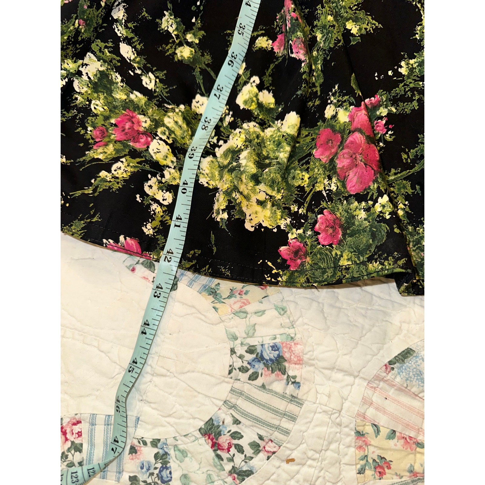 VINTAGE FIFTIES GRENELLE ESTEVEZ FLORAL PRINT CIRCLE SKIRT POLISHED COTTON DRESS
