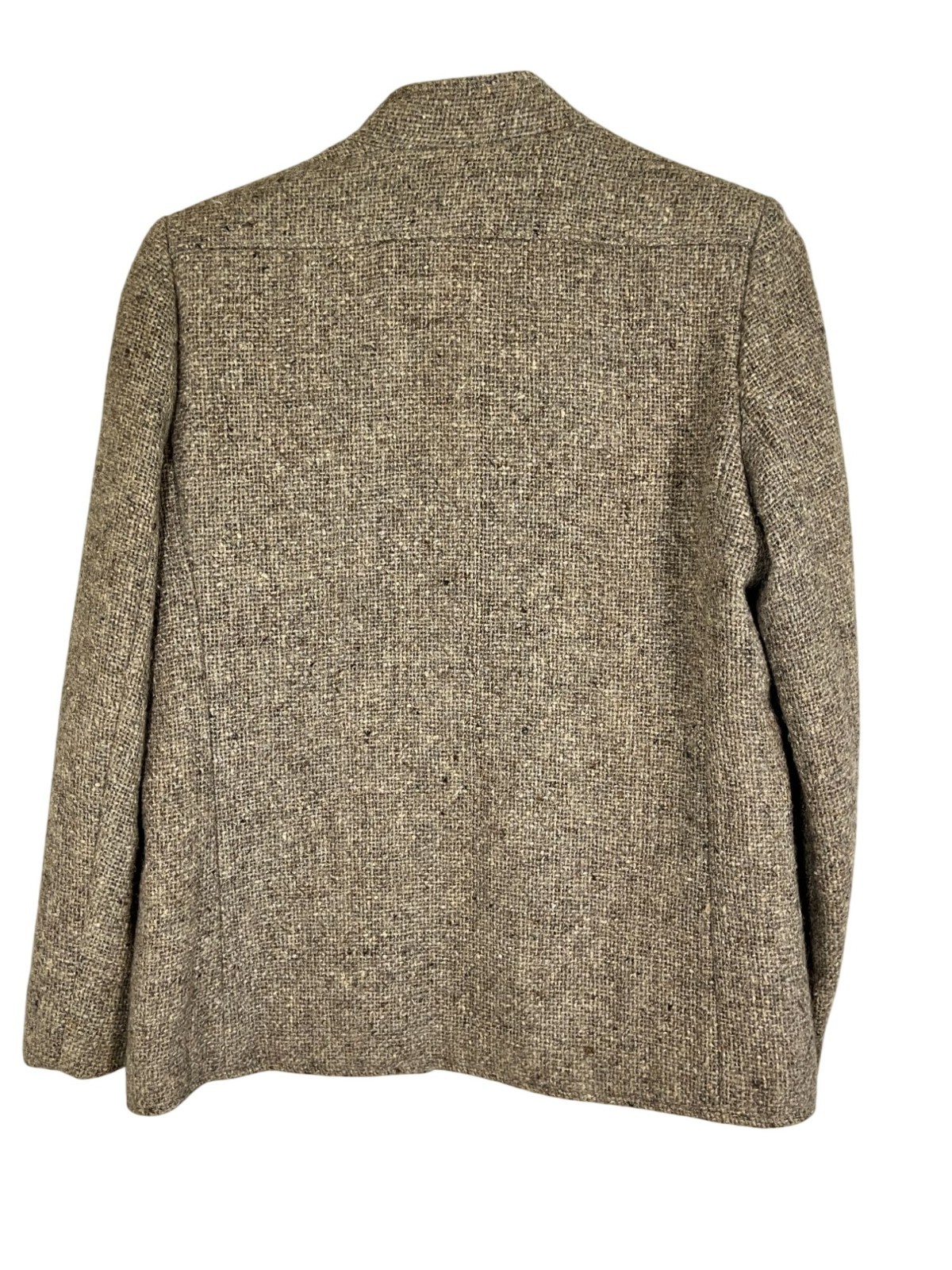 Vintage Wool Tweed Blazer Tan S Retro Academia Preppy Classic Chic 70s Neutral