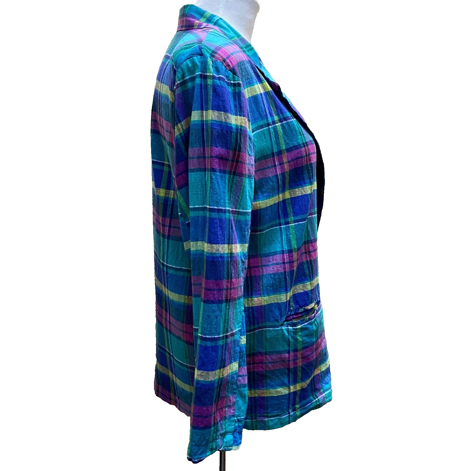 Vtg Plaid Jacket Blazer Chest 40in. Preppy Madres Sporty Academia OBR Summer d