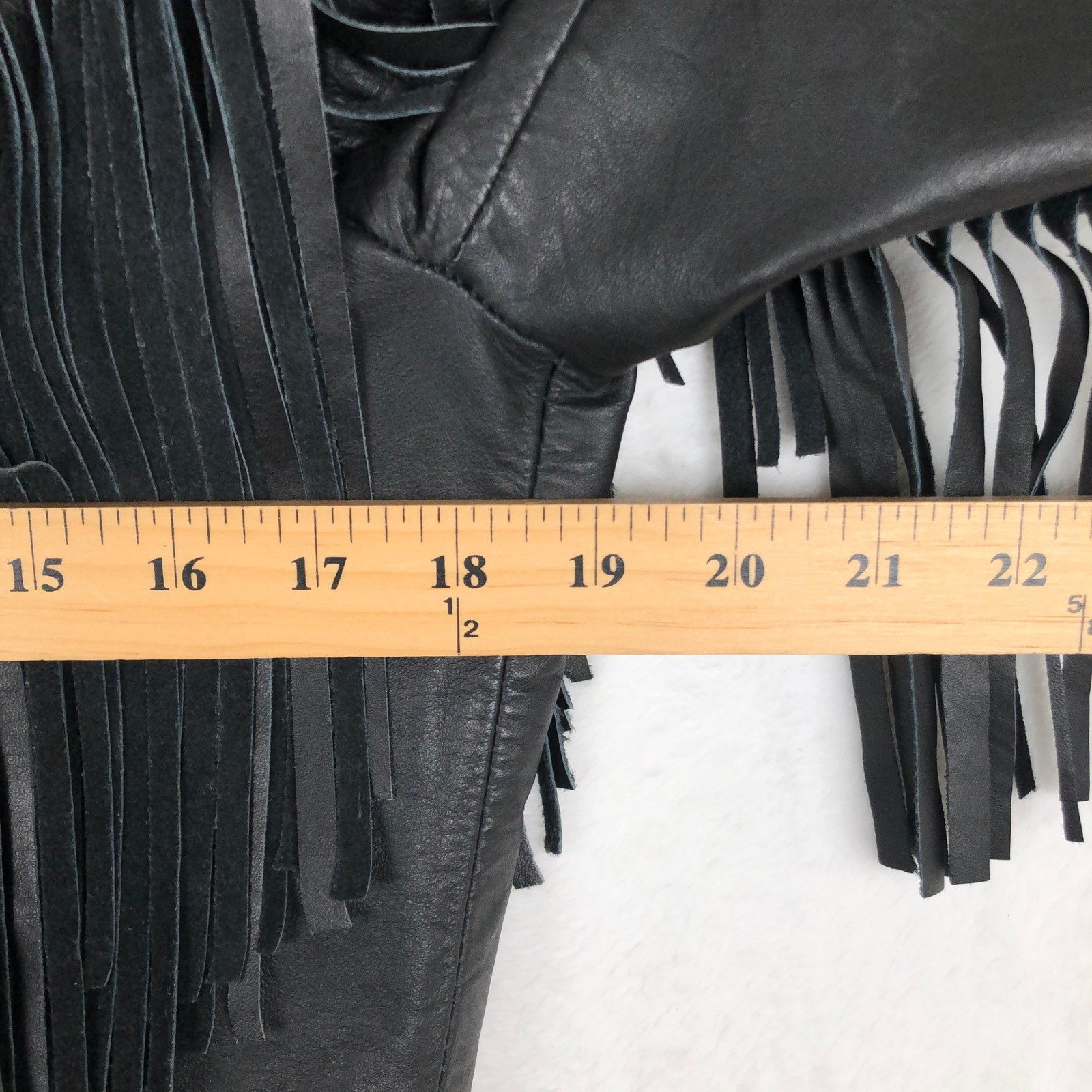 VTG Genuine Leather Western Fringe Cropped Snap Jacket Women’s Sz M Black Mexico