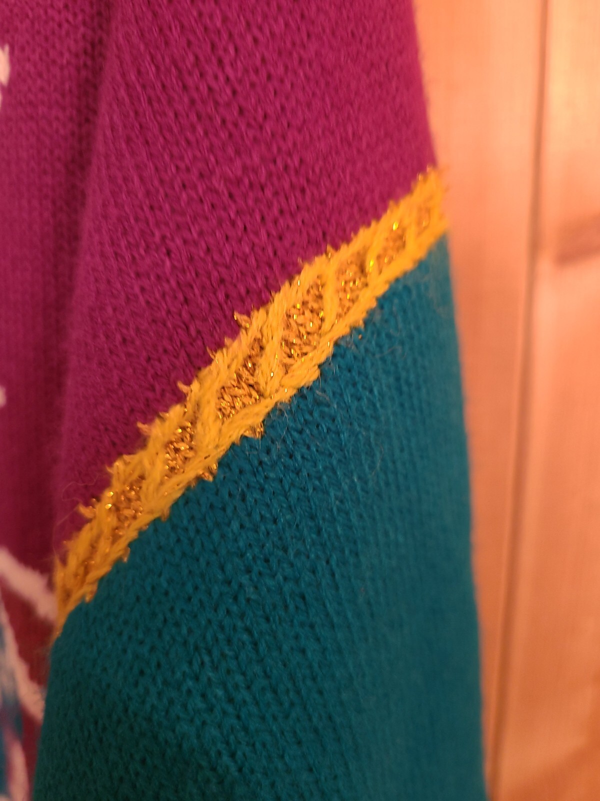 Vintage 80’s Sweater Purple Turquoise Women’s Size L Pyke Limited Bright Bold