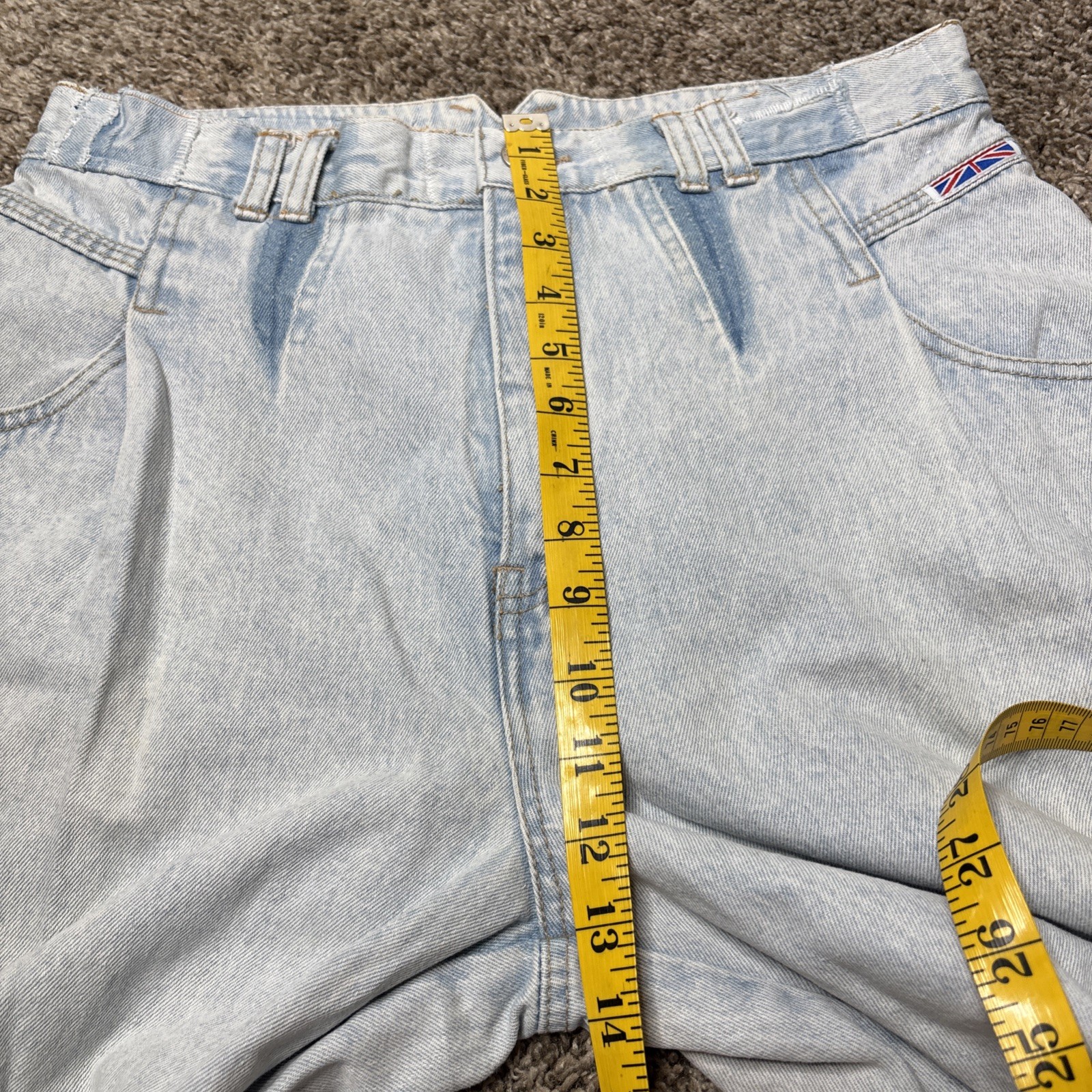 Vintage Brittania Jeans high-waisted pleated tapered leg Acid Wash Sz 32×28.5