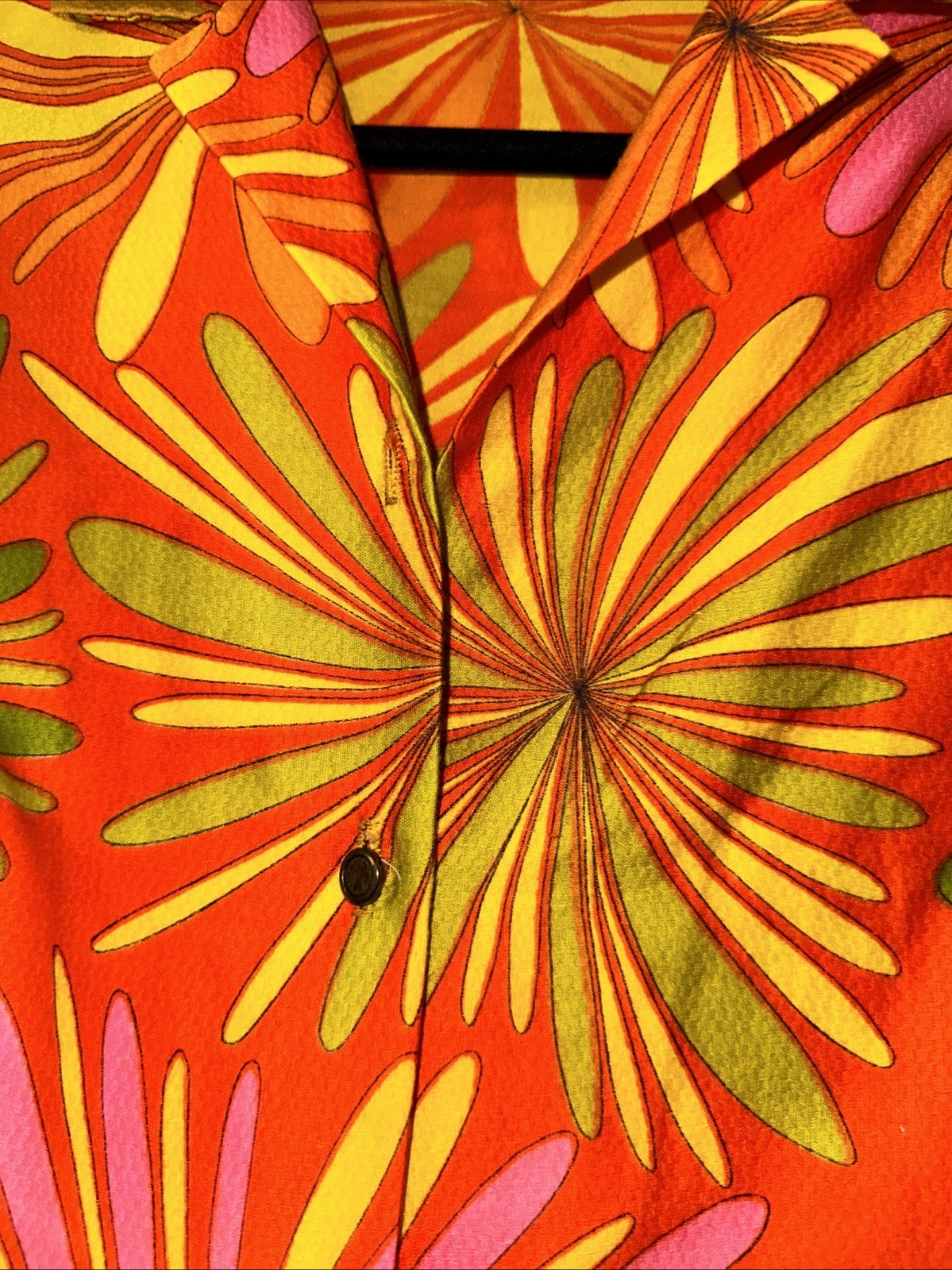Vintage Alex Colman California Multicolor Blouse L 1 Missing Button