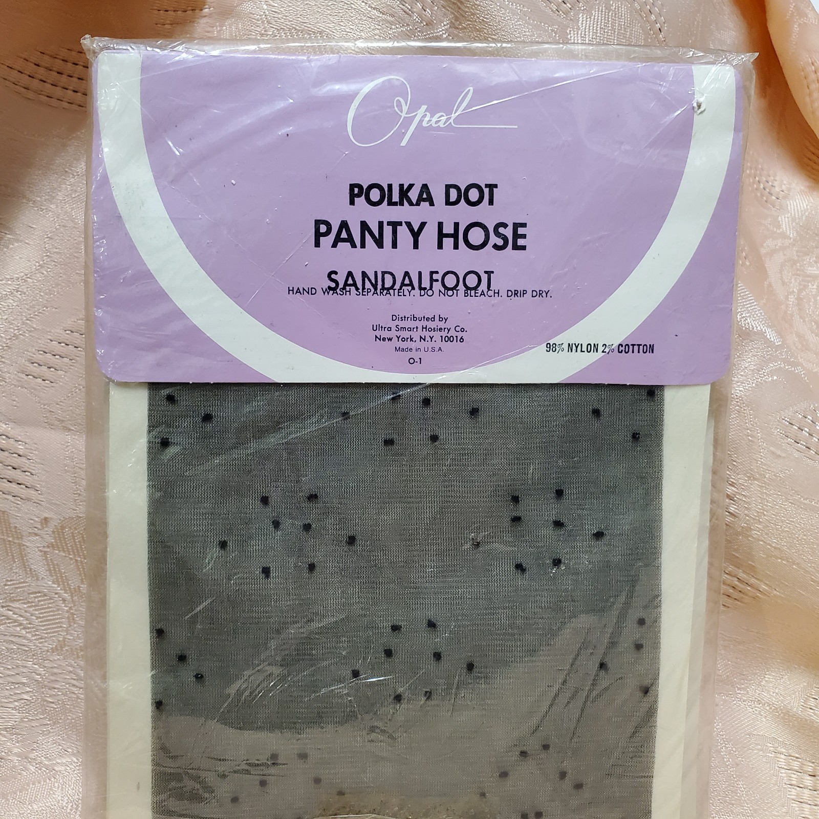 Vtg Panty Hose Opal Black Poke Smal Model Mod Go-Go Nylons Extra Sheer Hosiery