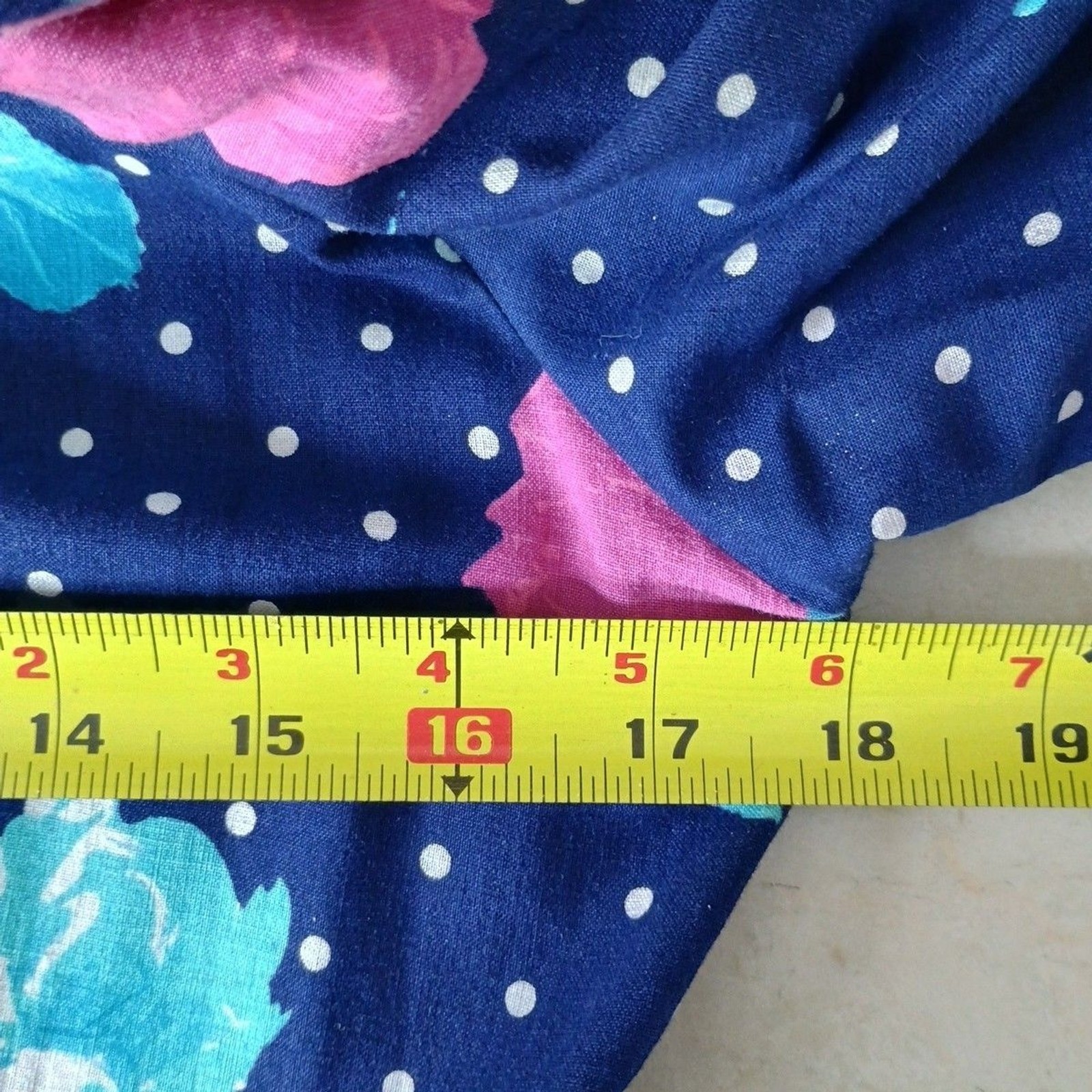 Vintage Lanz Originals 80s Dress Sz 8 Blue Floral Cottagecore Belted Pockets