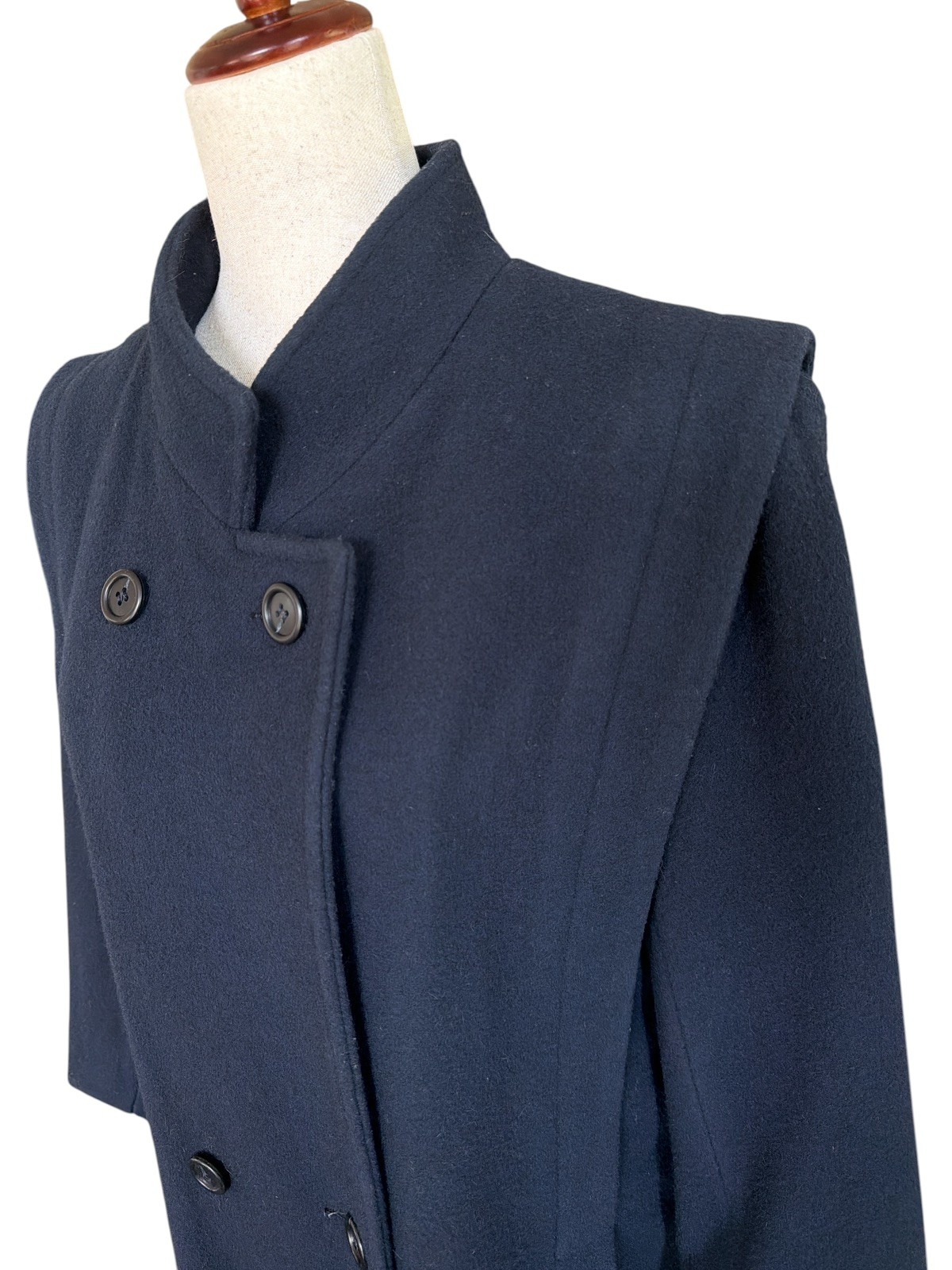 Vintage PRESTON & YORK Navy Blue Coat 100% Wool Forstman Size 12