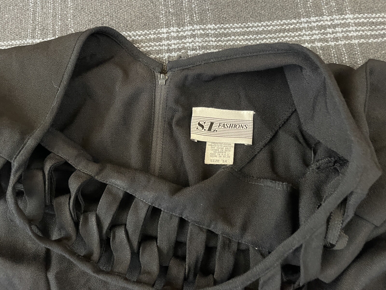 VTG 90s SL Fashions Black Maxi Dress Size 14 Formal Party Made USA