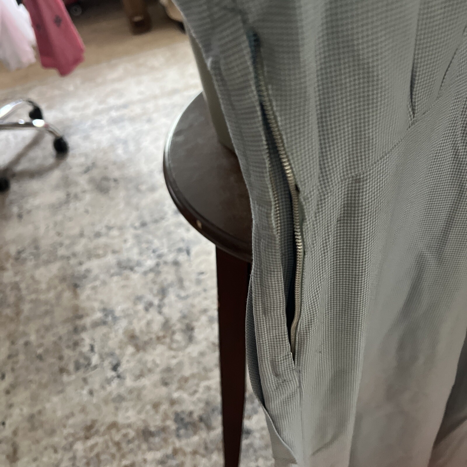 Vintage 50’s 60’s Stewardess Dress. Blue/ Gray Tiny Check. ( See Measurements).