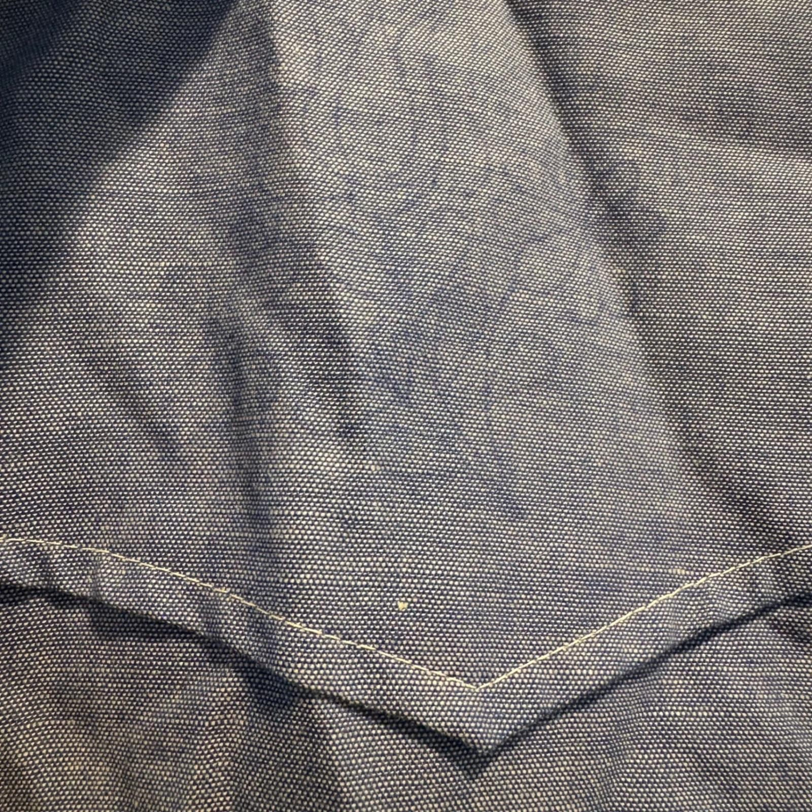 Vtg Lady Wrangler Chambray Shirt Blue Hand Embroider Folk Art Western 70s USA