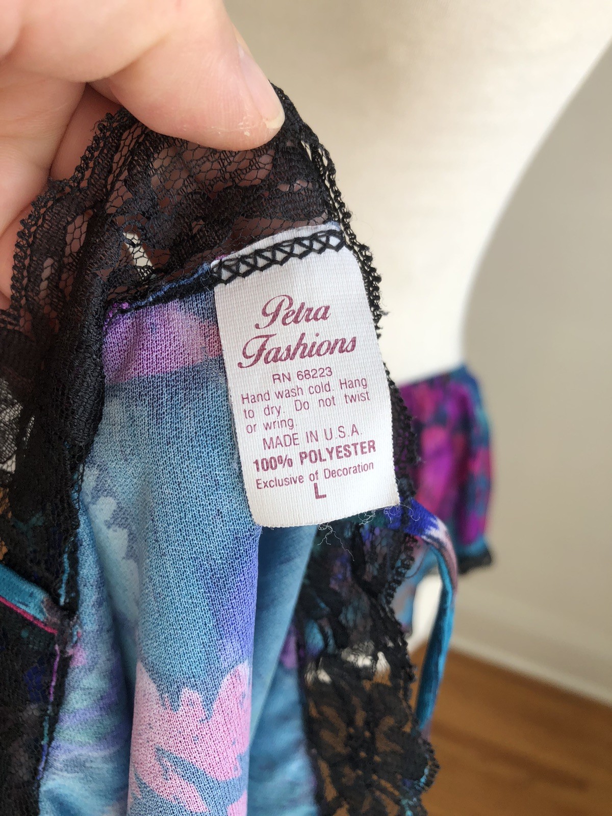 GORGEOUS VTG PETRA FASHIONS Floral Lacey 2pc Camisole & Shorts Lingerie Set SZ L