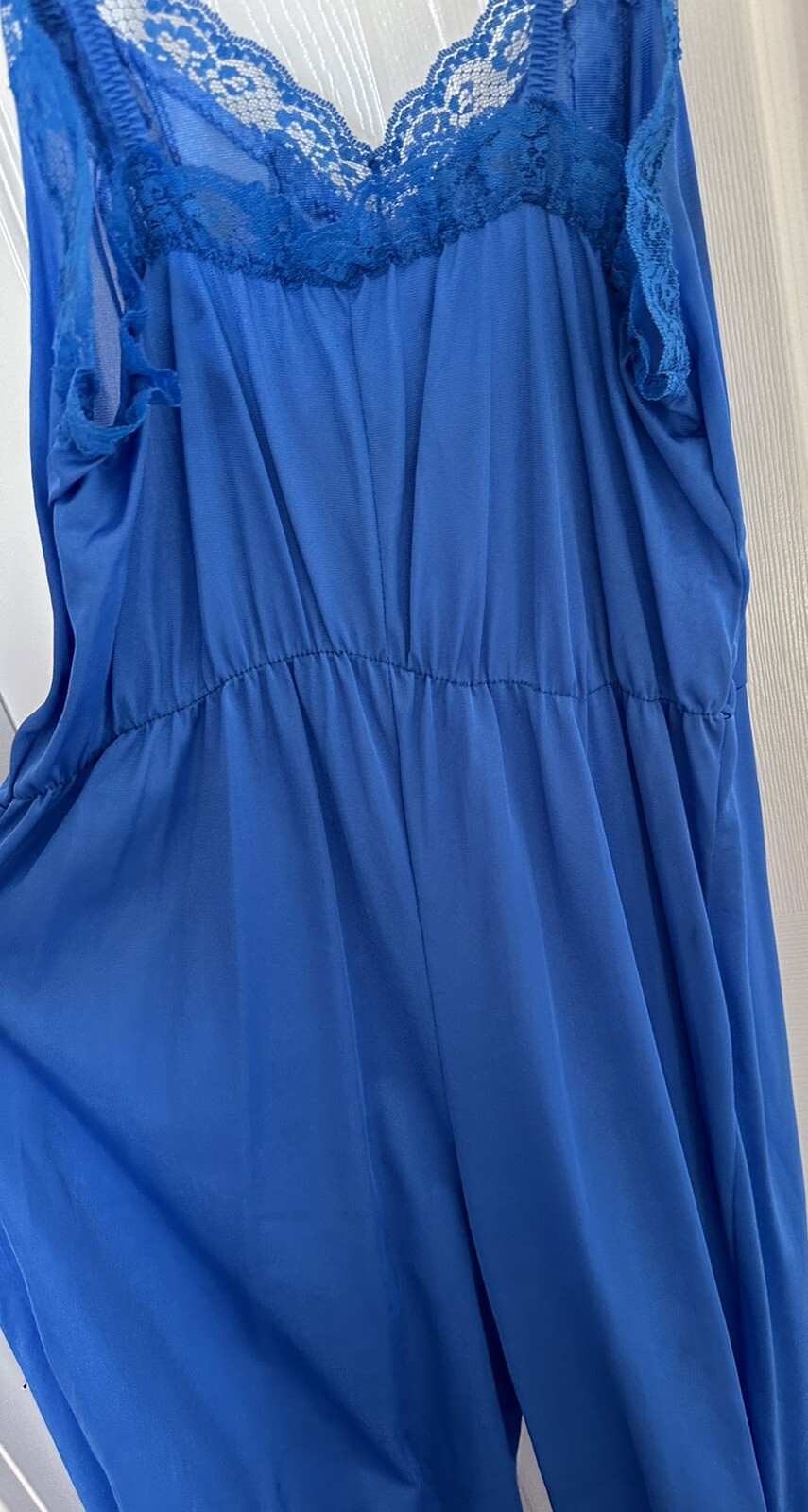Lady Cameo Dallas Vintage Lingerie Romper Blue Small One Piece EUC