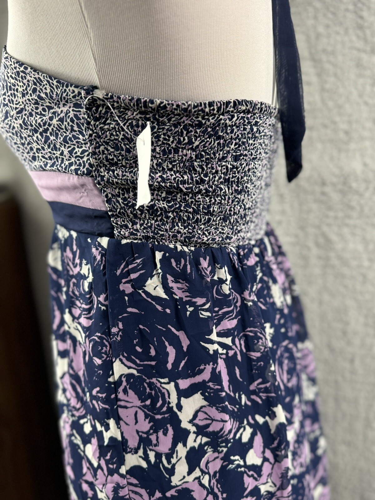 Charlotte Russe Maxi Dress Boho Hippie Floral Halter Tie Back Y2K 90’s S NWT VTG