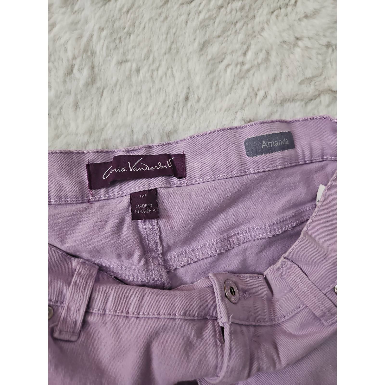 Gloria Vanderbilt Amanda Classic Tapered Jeans Lavender Purple Petite Size 12P