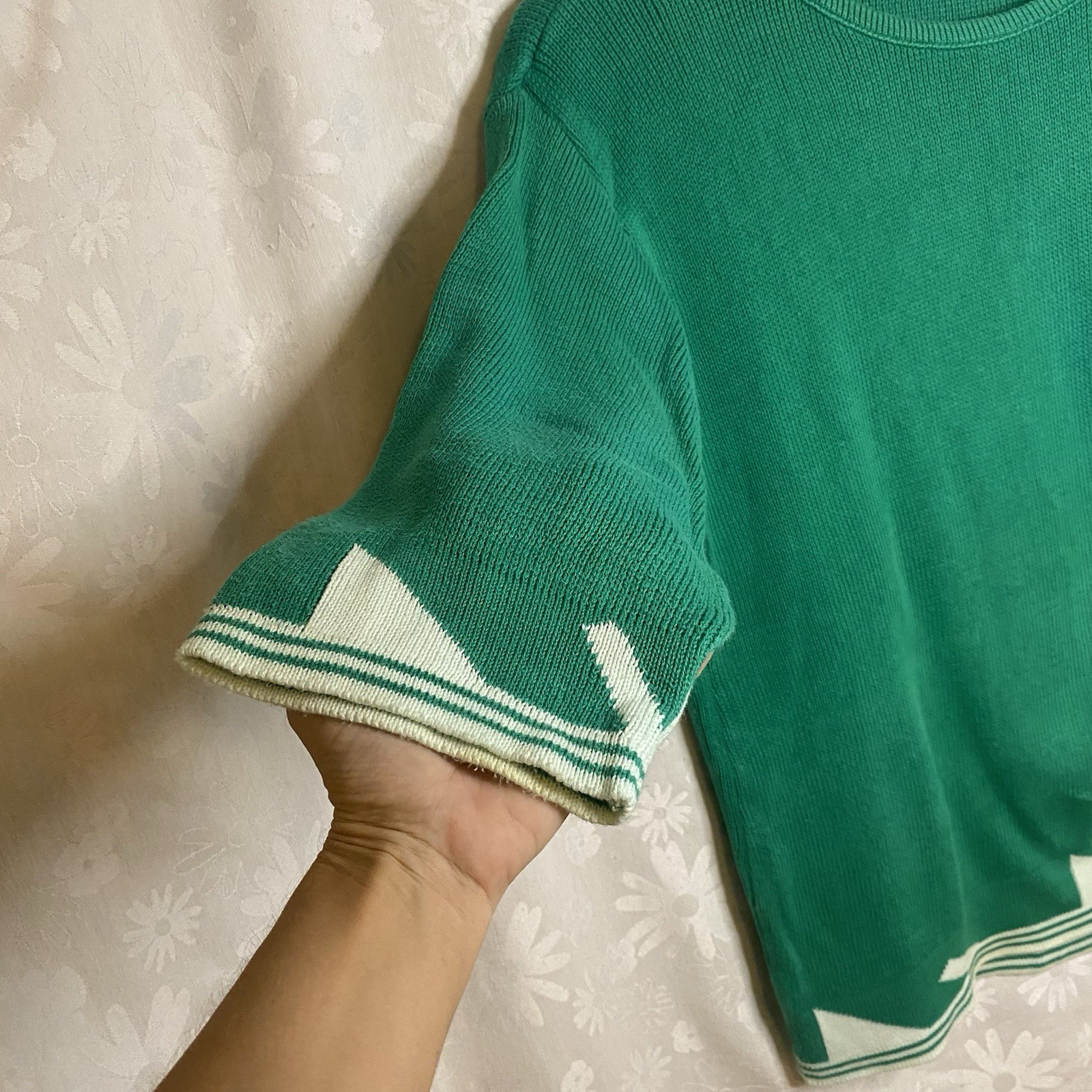 Vintage Aileen Cotton Knit Tunic Sweater Top Retro Midmod MCM Style Holiday Sz M