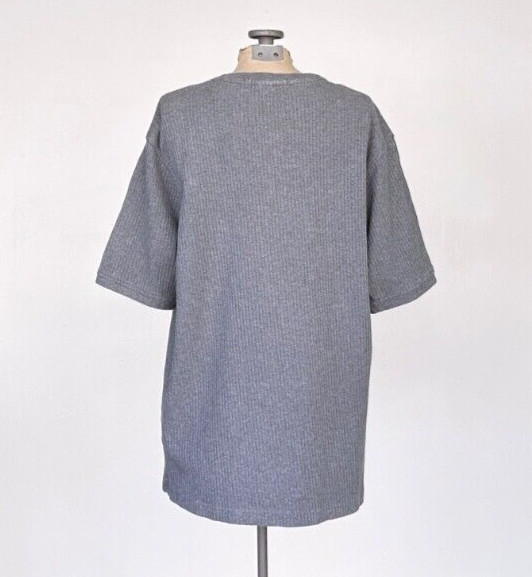 Perry Ellis Ringer T Shirt Size Large Designer Vintage Cotton Gray T Shirt