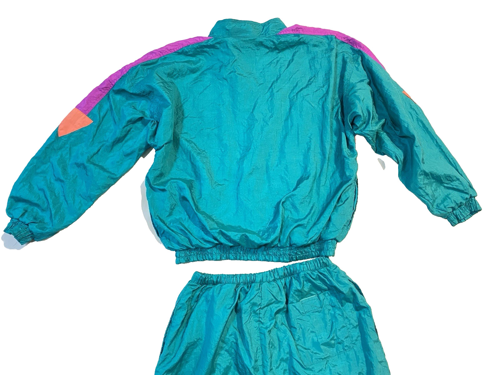 Vintage Unisex Track Suit Retro Size L Teal/Red/Blue 80’s