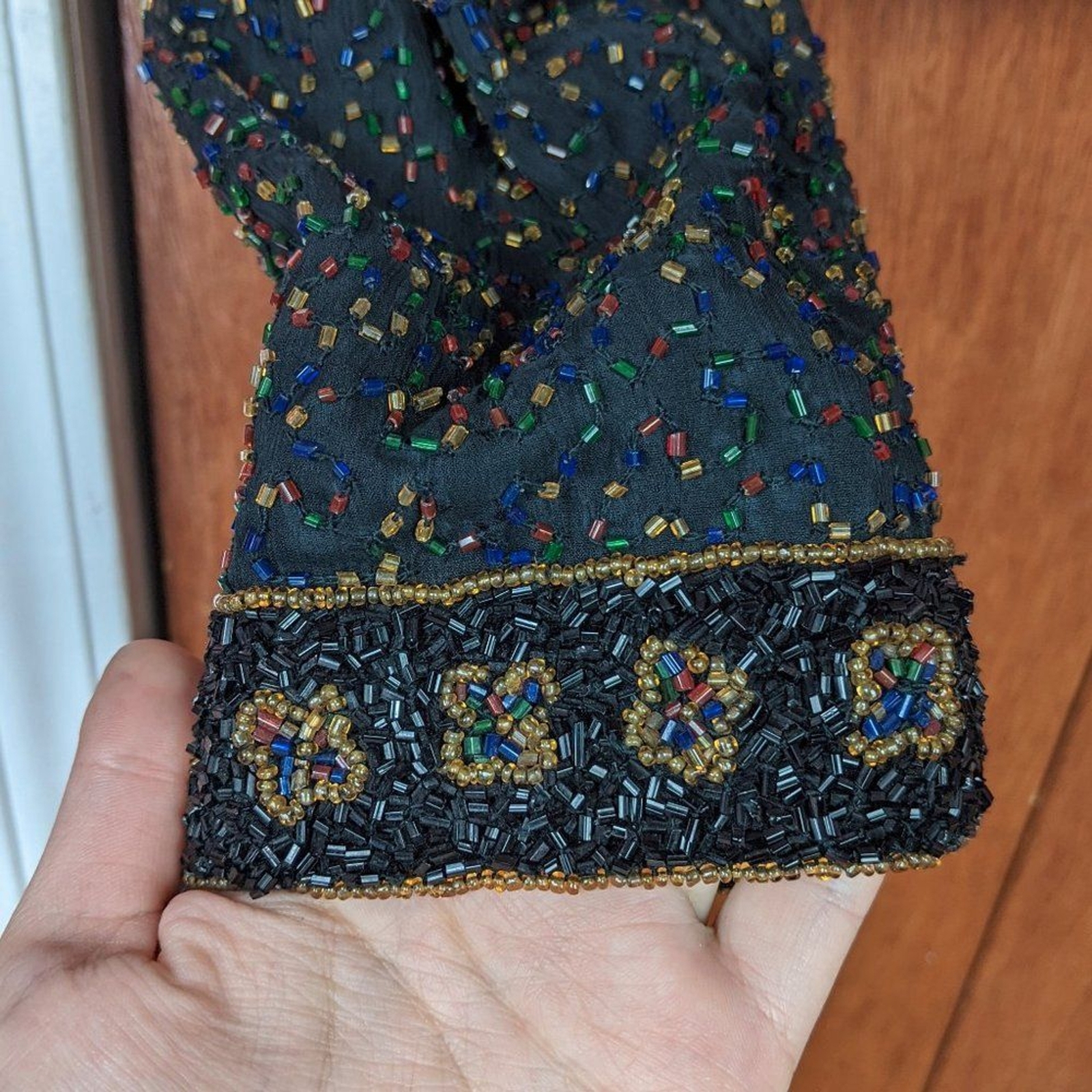 Vintage 90s Black & Multi Color Heavily Beaded Evening Jacket