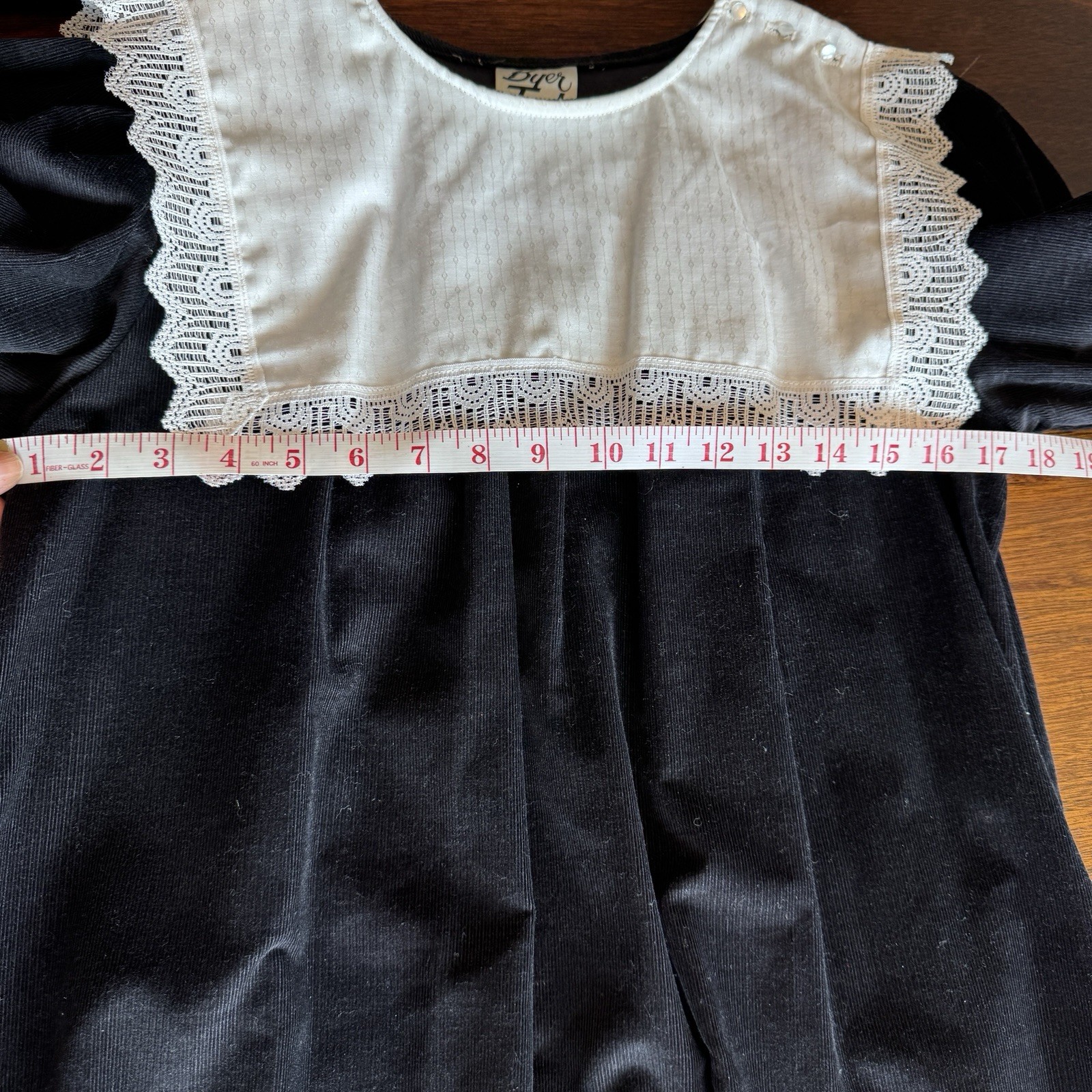 Vintage Byer Too! Contrast Bib Dress Juniors Sz 9 Black Babydoll Whimsigoth