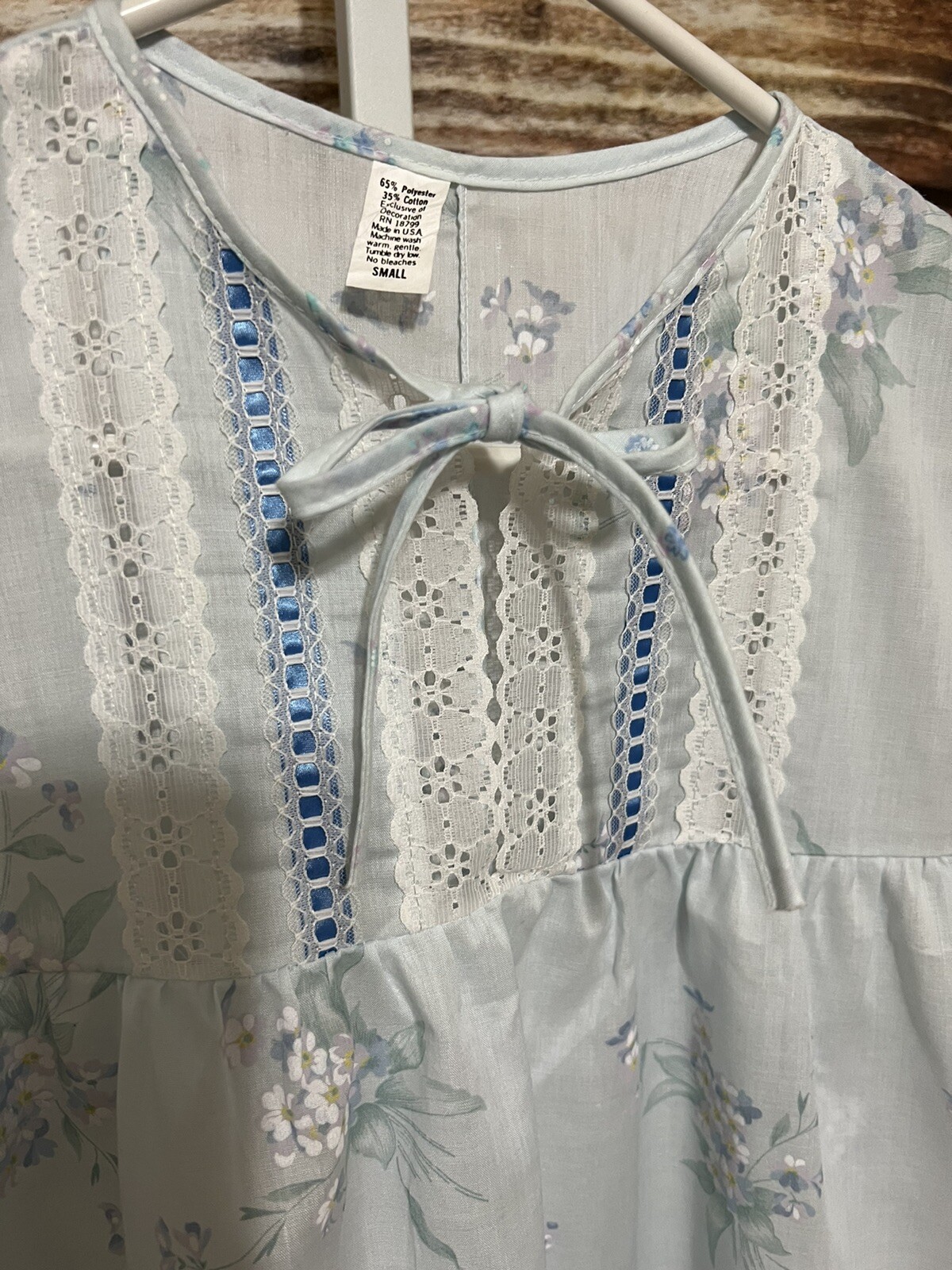 Vintage Summer Pullover Nightgown Springmaid New Romantic Shabby Chic Small