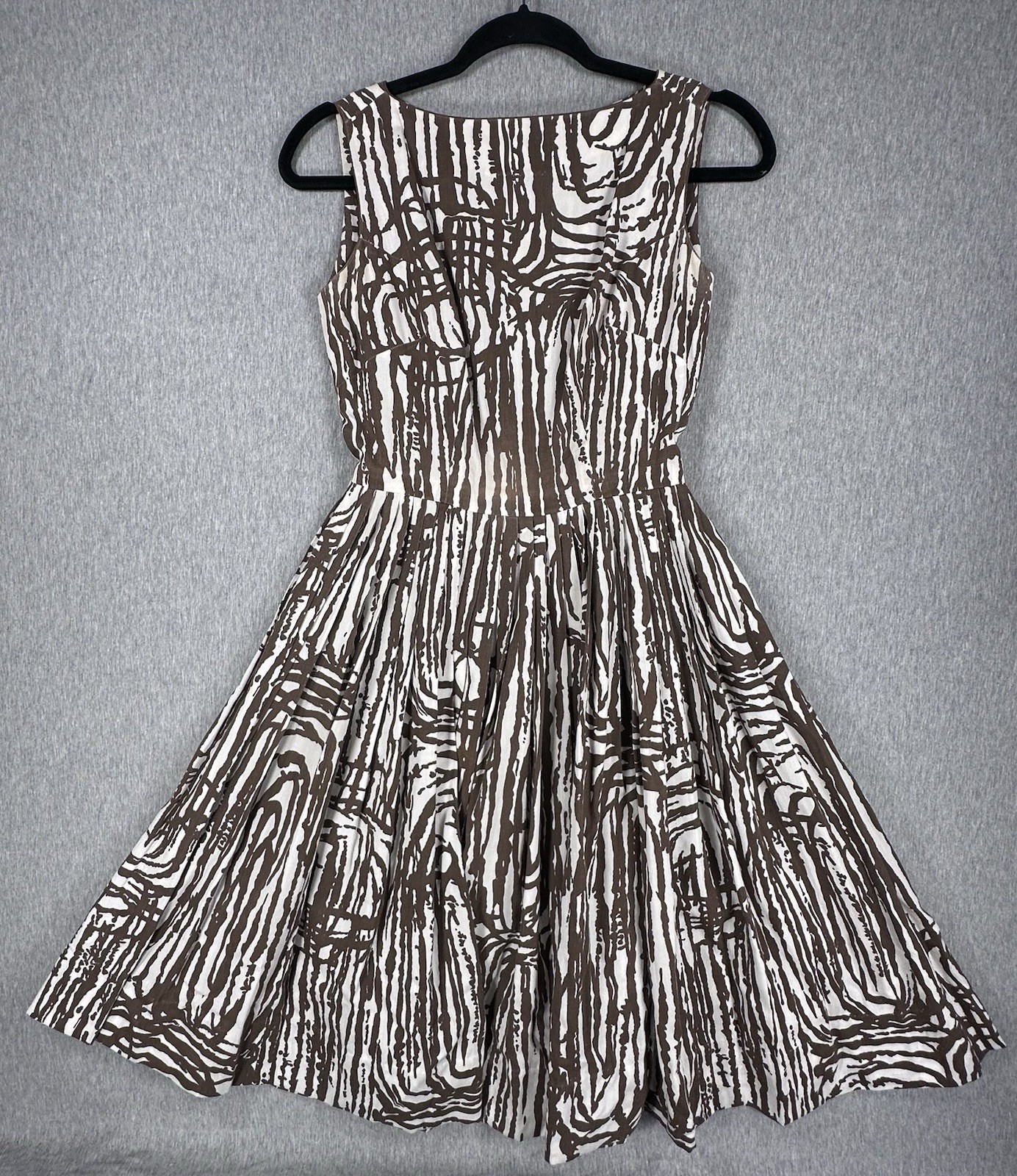 Vintage 1950s Abstract Cotton Summer Party Dress Maker Usagi Yokosuka Japan