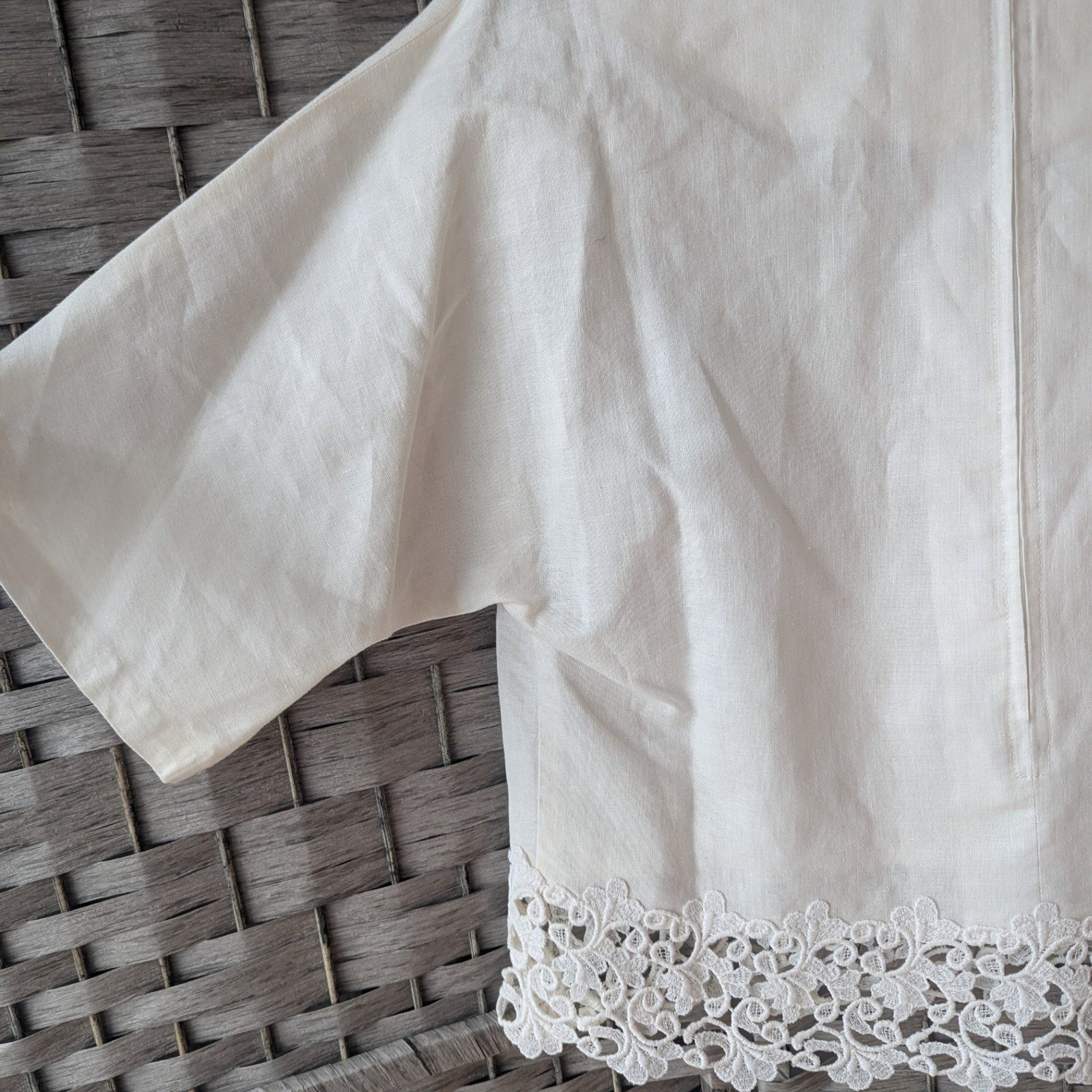 Vtg Cream White Lace Two Piece Twin Set Top Midi Skirt Bridal Fits Modern Sz S