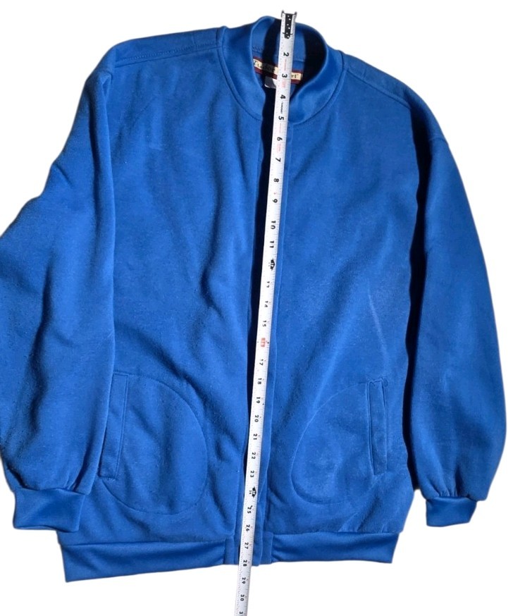 Tudor Court Women’s Blue Snap Front Sweatshirt Jacket Size L Made in USA 0054